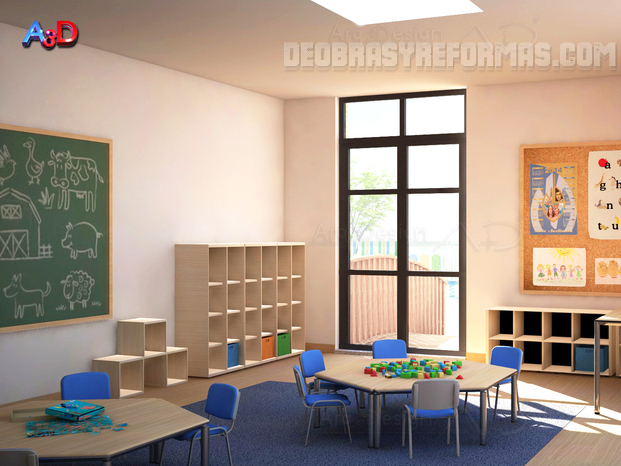 proyecto 3D para reforma aulas colegio Salesianos
